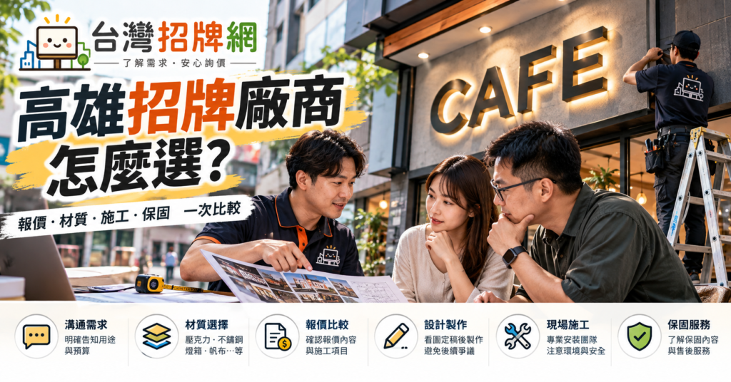 高雄招牌廠商選擇與招牌製作報價施工比較指南